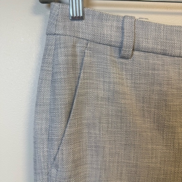 Rebecca Taylor Slub Straight Ankle Length Dove Gray Tweed Dress Pants Size 6 - Picture 3 of 7